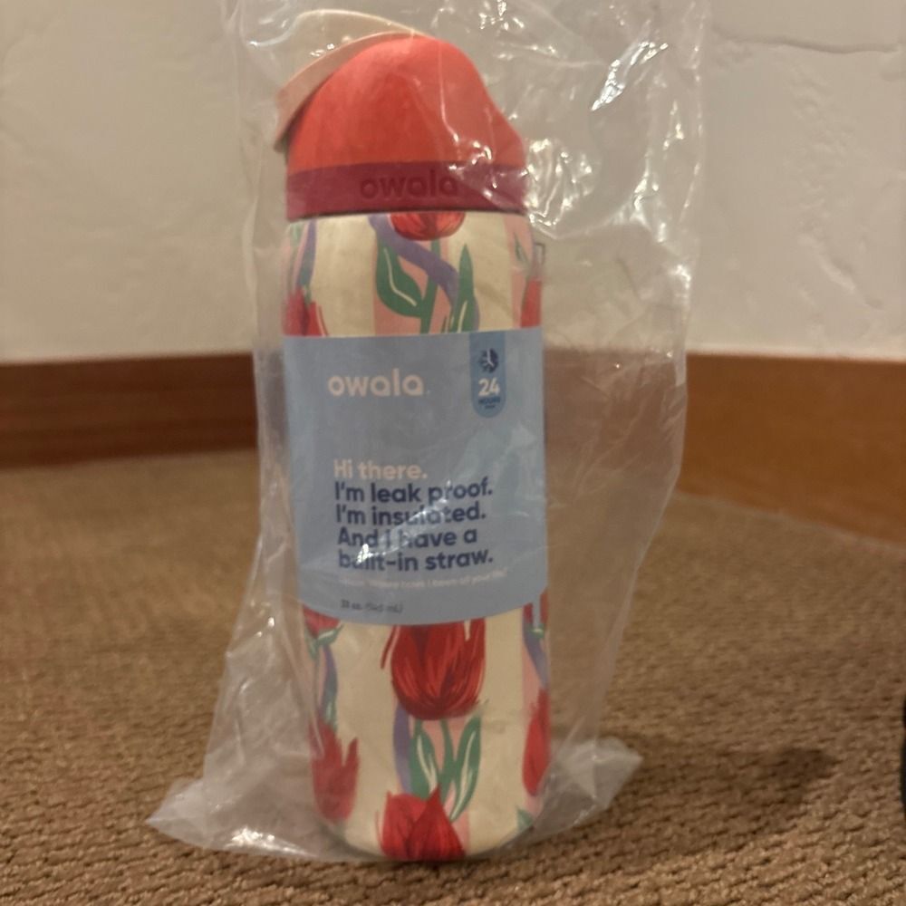 Owala FreeSip 32oz Water Bottle Tulip Bouquet Insulated Stainless Steel Floral
